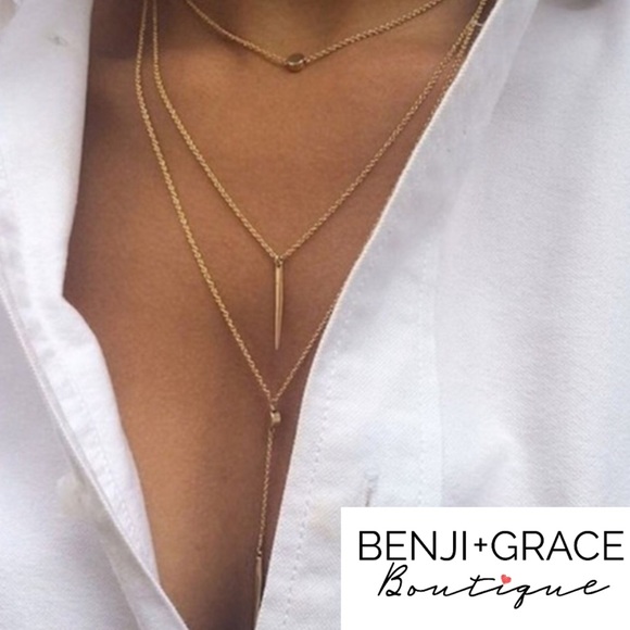 Dainty Layered Gold Choker Necklace - Picture 3 of 3